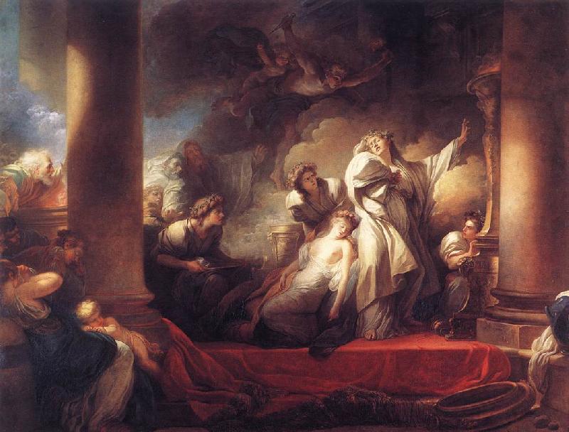 Jean Honore Fragonard Coresus Sacrificing himselt to Save Callirhoe Sweden oil painting art
